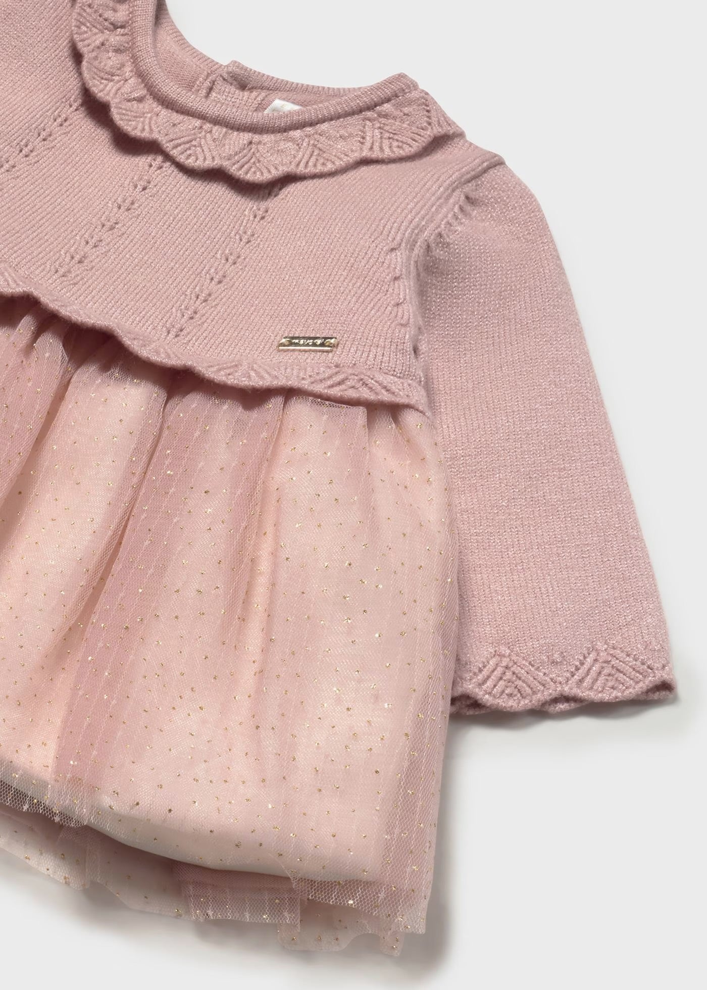 Rochie tricot si tul nou-nascut