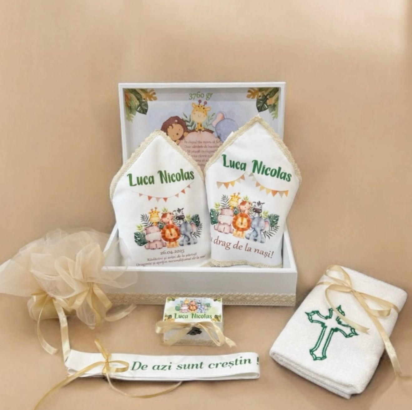 Cufar si trusou botez personalizat