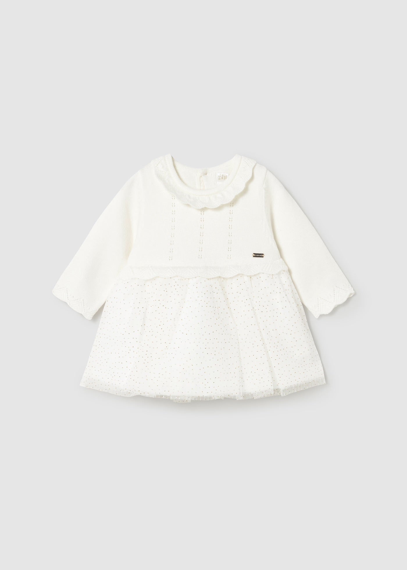 Rochie tricot si tul nou-nascut