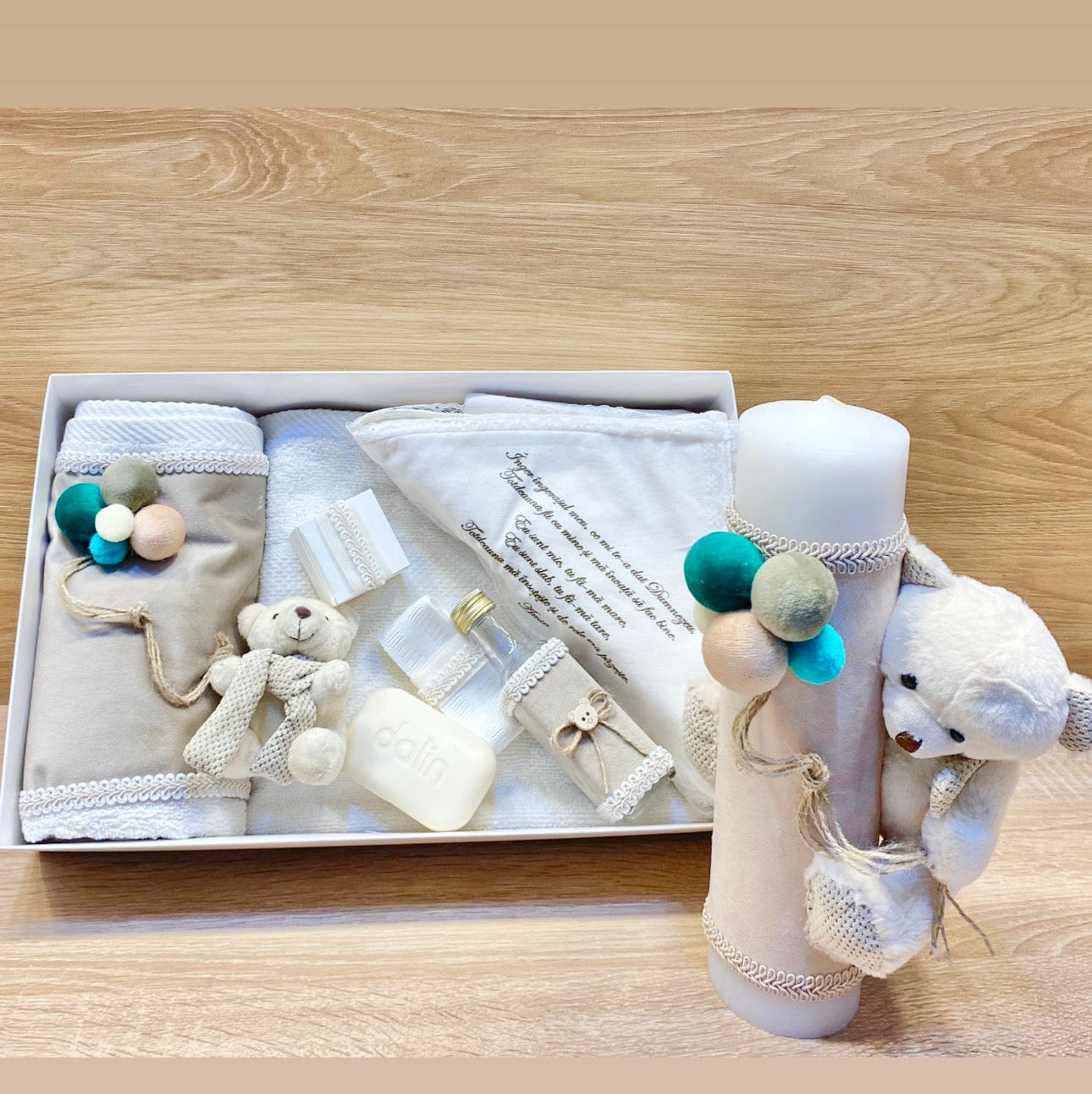 Set trusou si lumanare botez