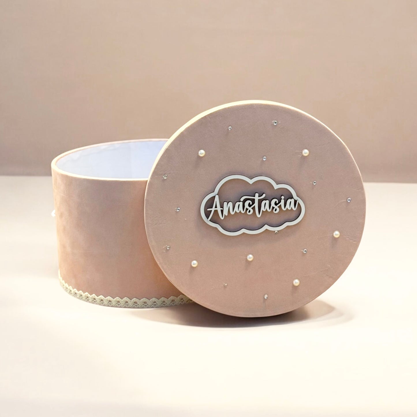 Cufar din carton catifelat personalizat Anastasia