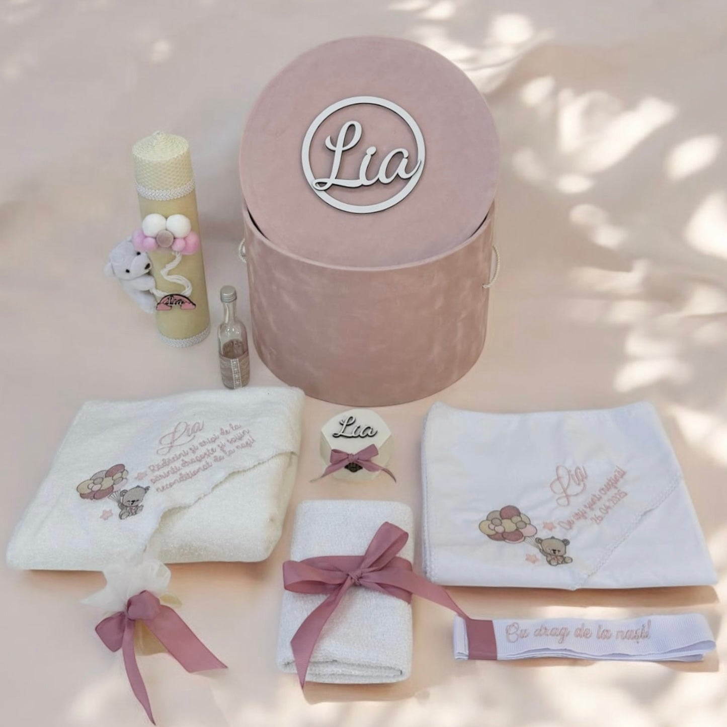 Cufar, trusou si lumanare botez fetite