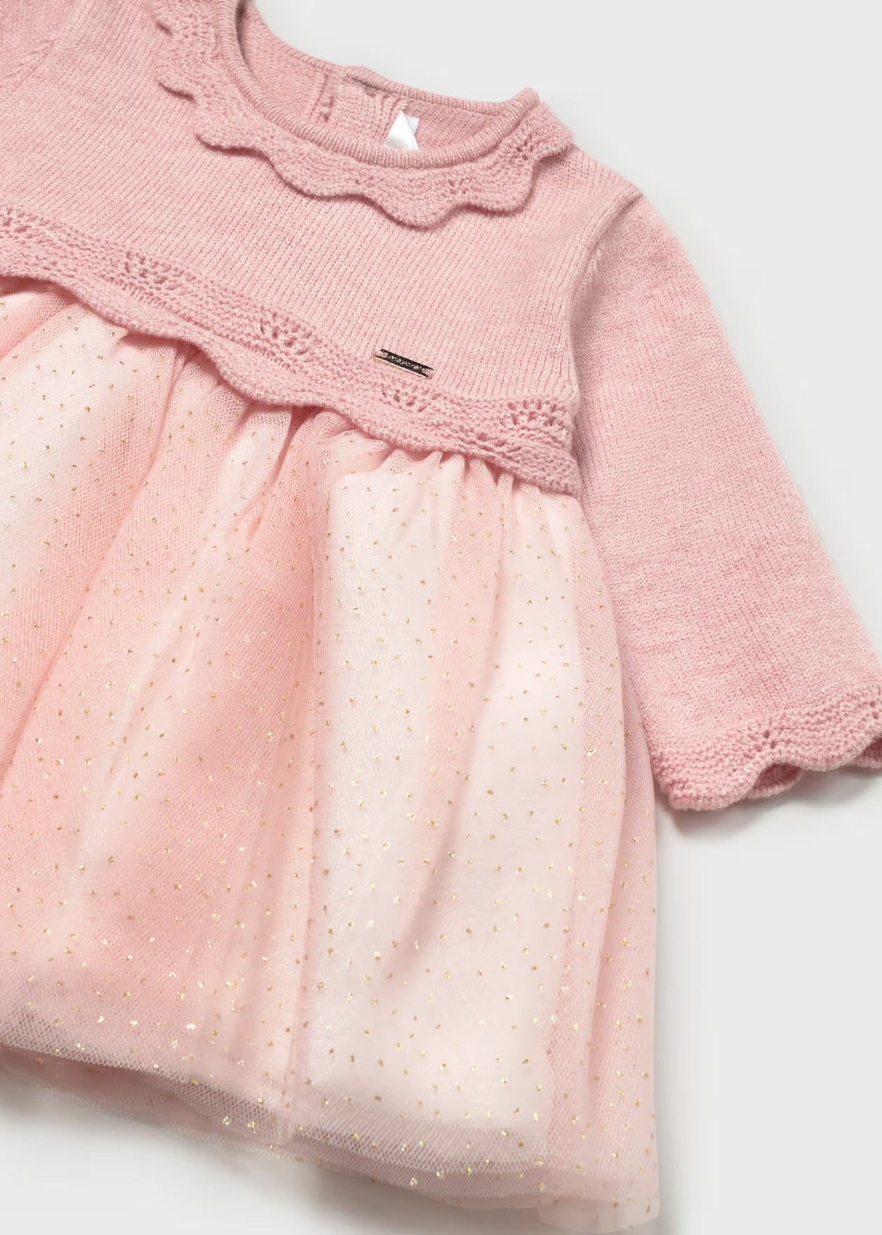Rochie tricot si tul nou-nascut