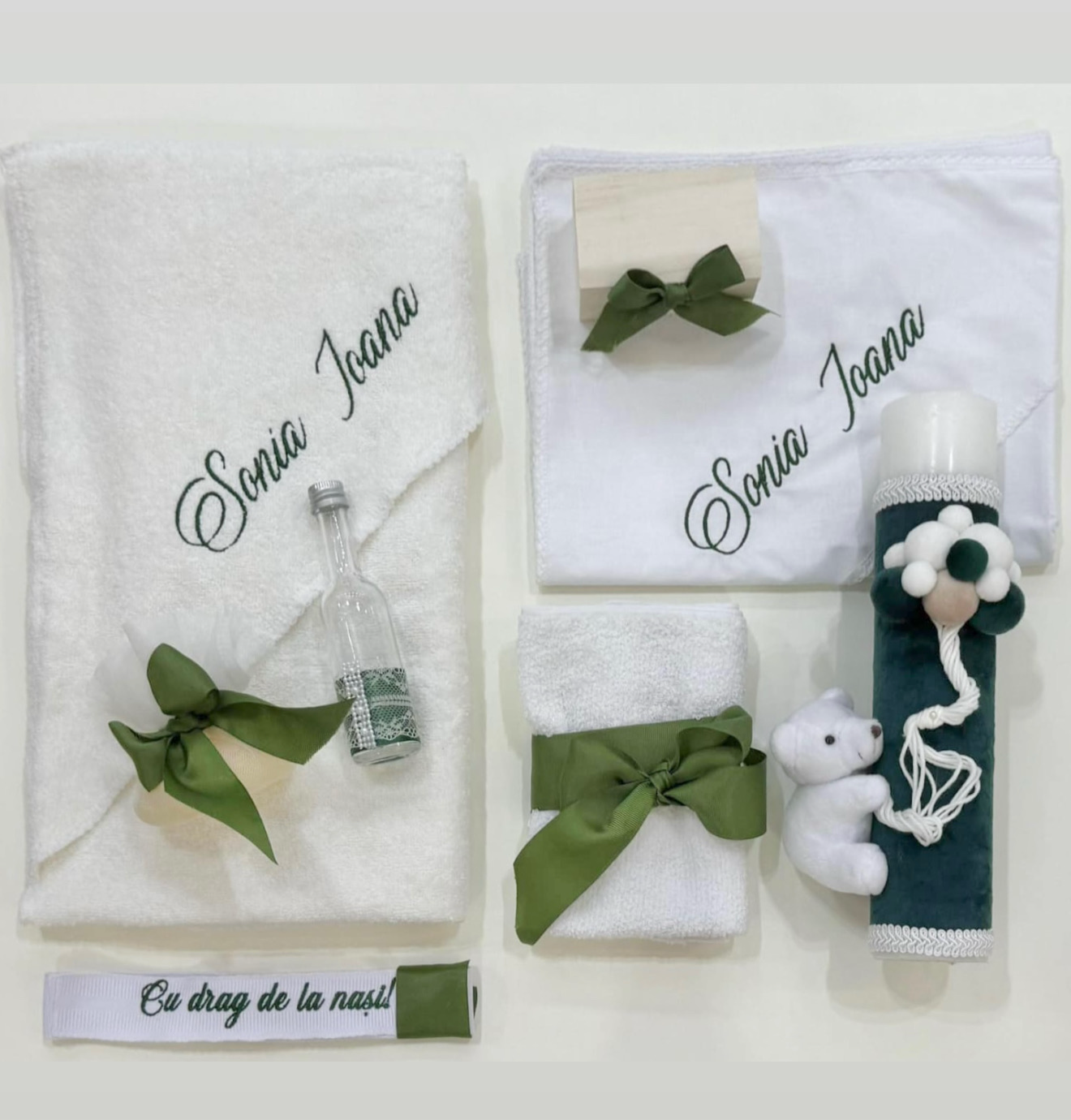 Trusou si lumanare botez personalizate