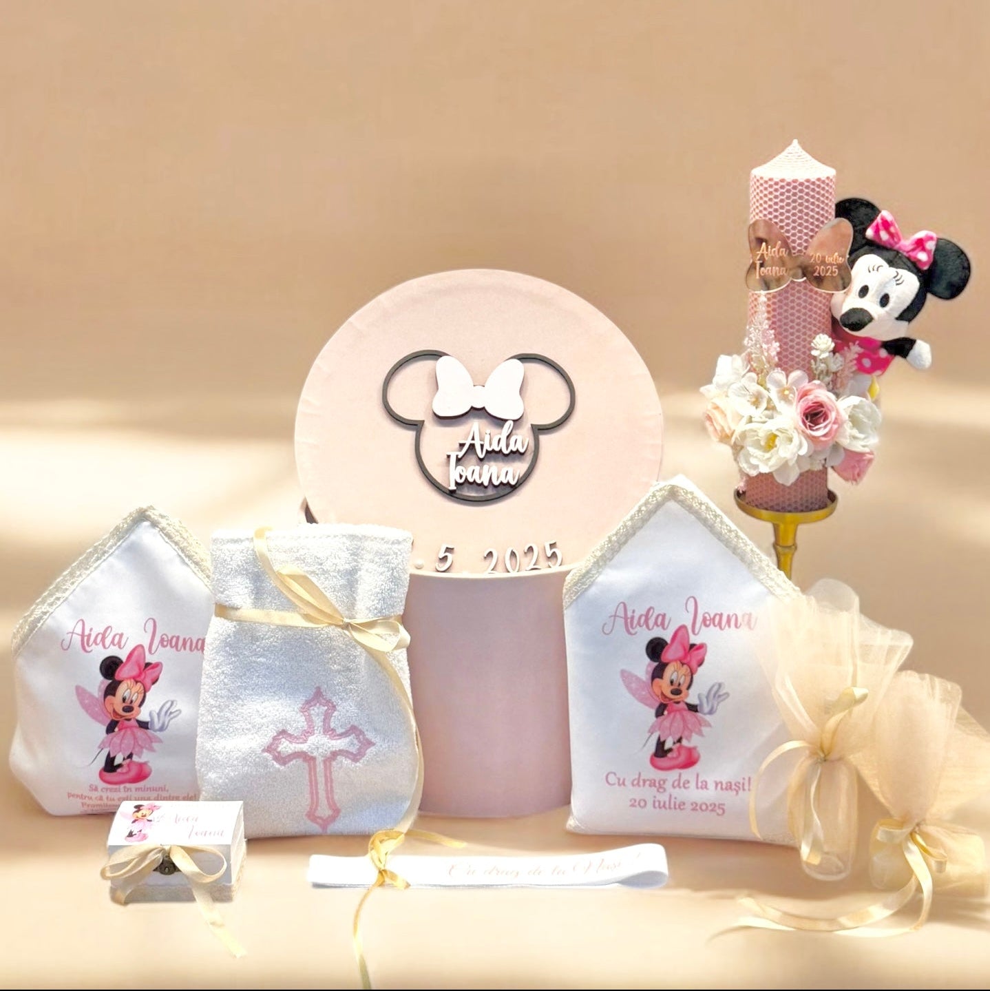 Cufar,trusou botez si lumanare personalizate