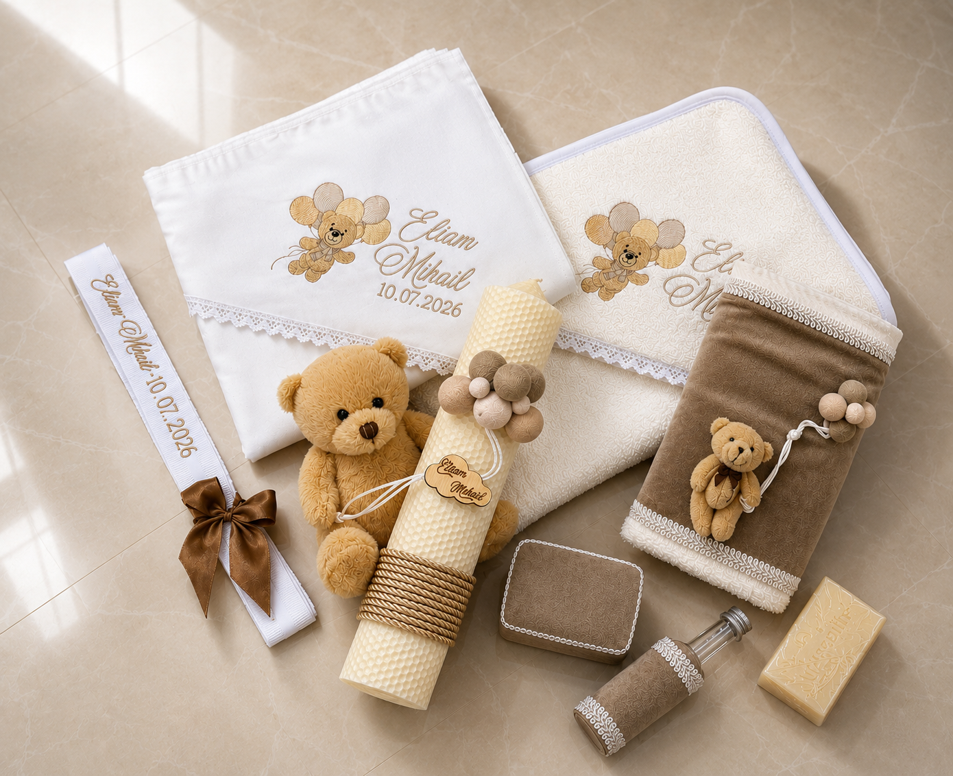 Set trusou si lumanare botez