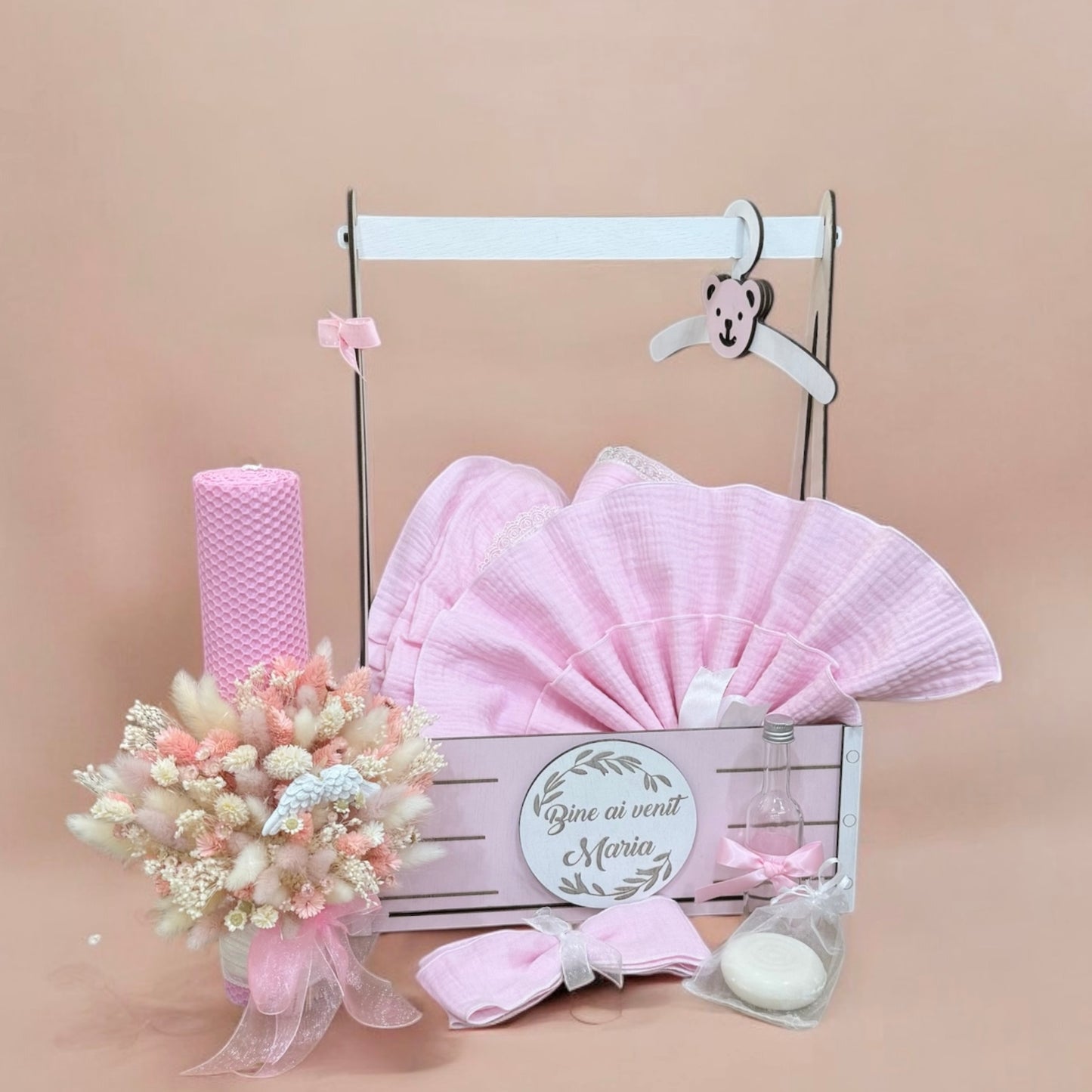 Cufar, trusou si lumanare botez fetite