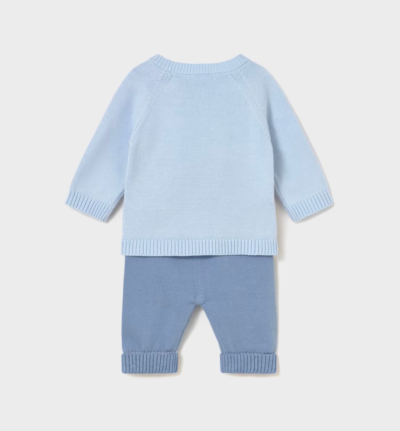 Set pantaloni si pulover tricot nou-nascut