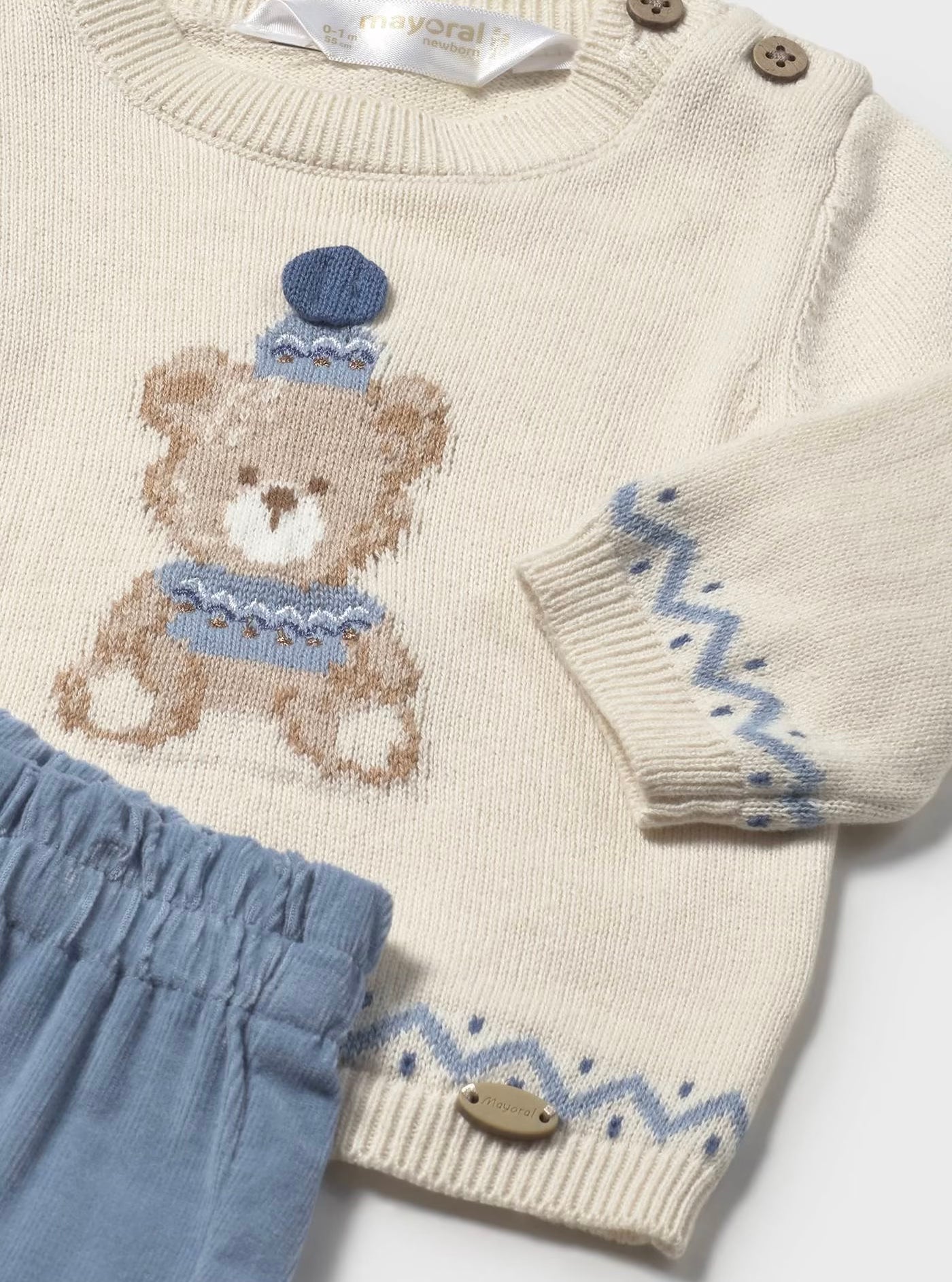 Set pantaloni si pulover nou-nascut