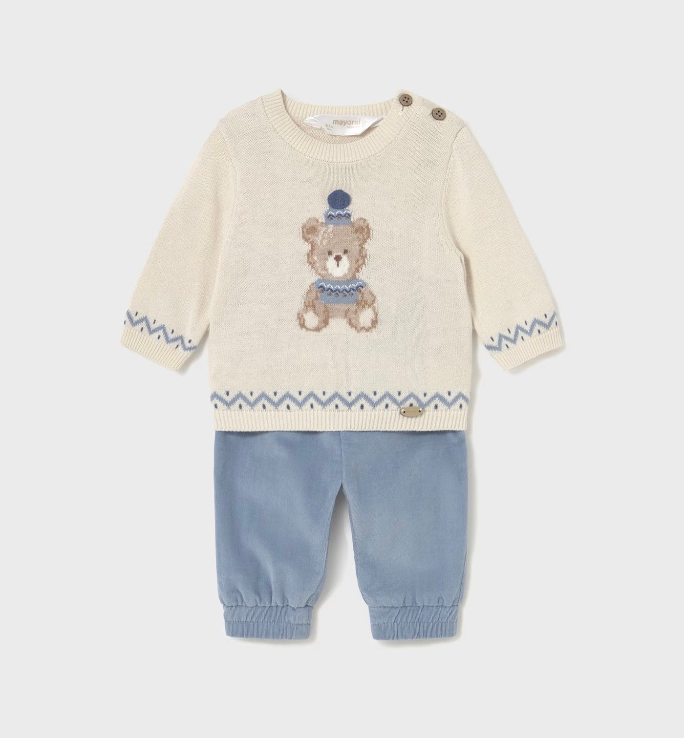 Set pantaloni si pulover nou-nascut