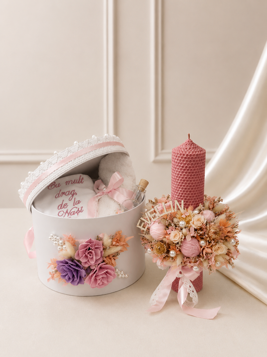 Set trusou si lumanare botez