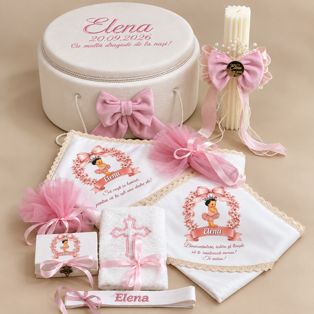 Cufar, trusou si lumanare botez