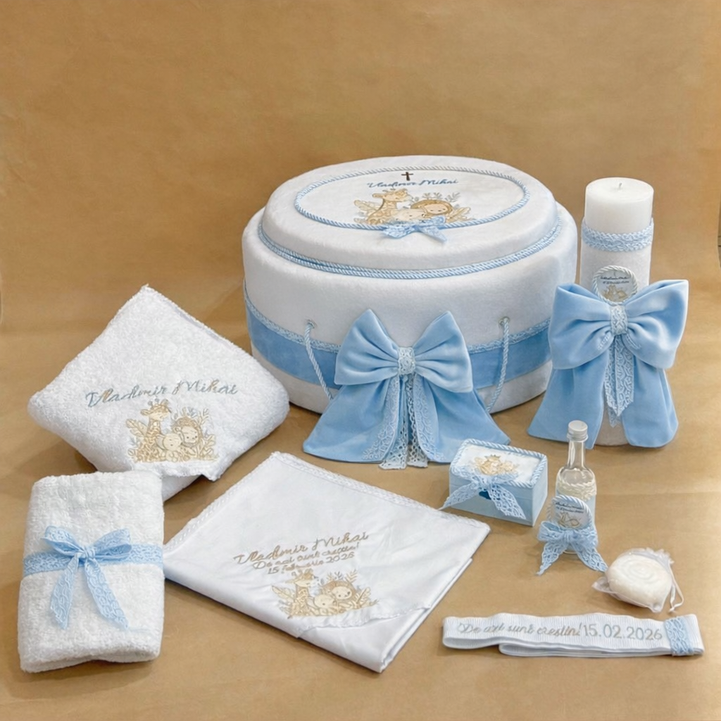 Set cufar, trusou si lumanare Blue Safari