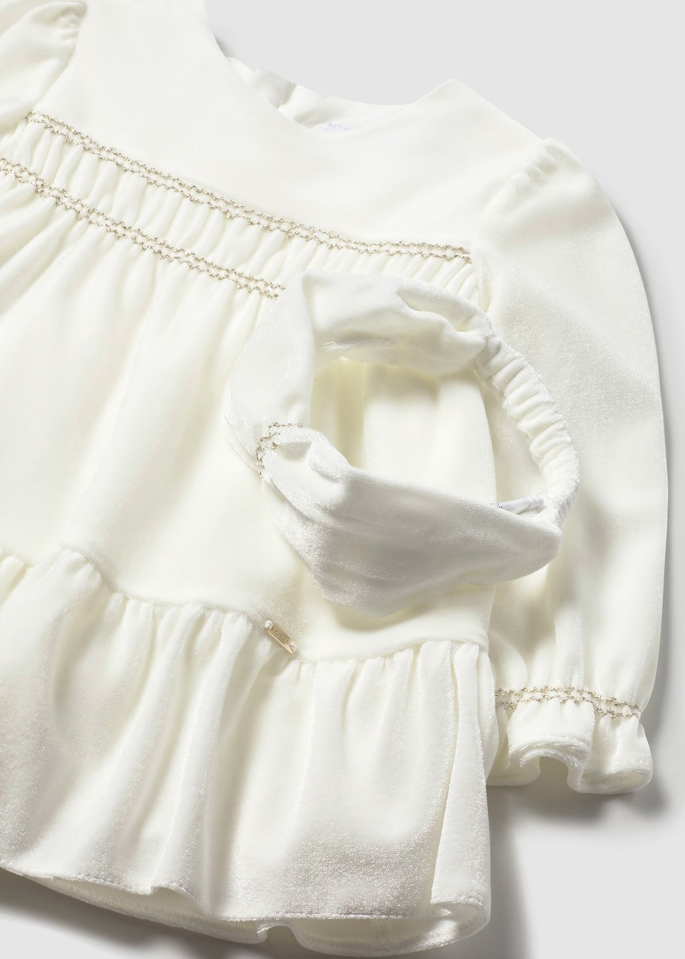 Rochie catifea cu bentita bebe