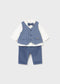 Set camasa cu papion si pantaloni nou-nascut