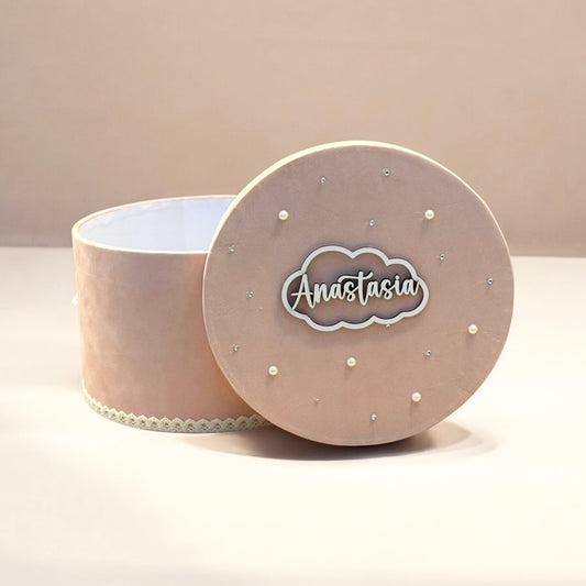 Cufar din carton catifelat personalizat Anastasia