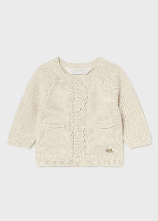 Cardigan tricot contrast nou-nascut