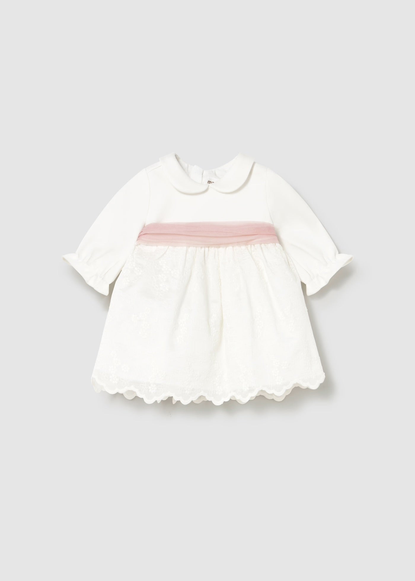Rochie combinata broderie nou-nascut