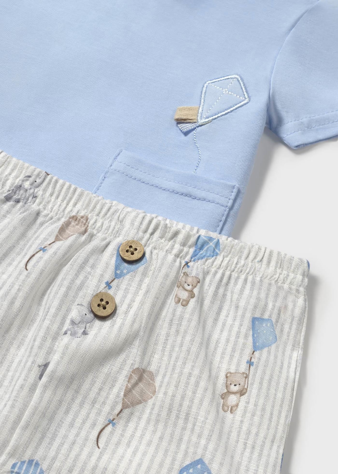 Set pantaloni scurti si tricou nou-nascut baiat Mayoral