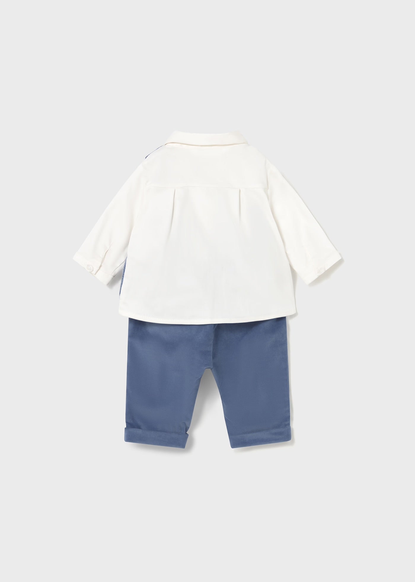 Set camasa cu papion si pantaloni nou-nascut