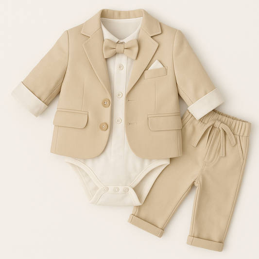 Costum bebelus botez baiat ceremonie elegant sacou