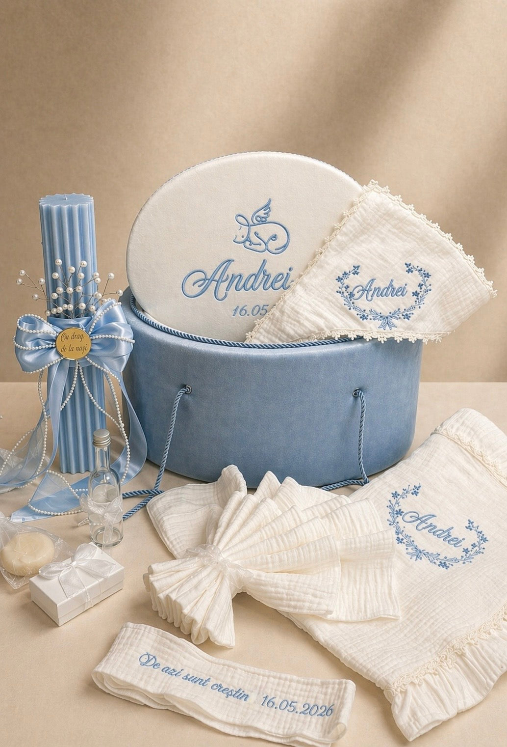Set cufar, trusou si lumanare Blue Dream