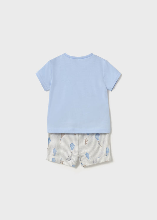 Set pantaloni scurti si tricou nou-nascut baiat Mayoral