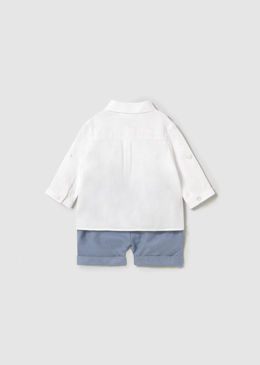 Set pantaloni scurti si camasa cu vesta nou-nascut Mayoral