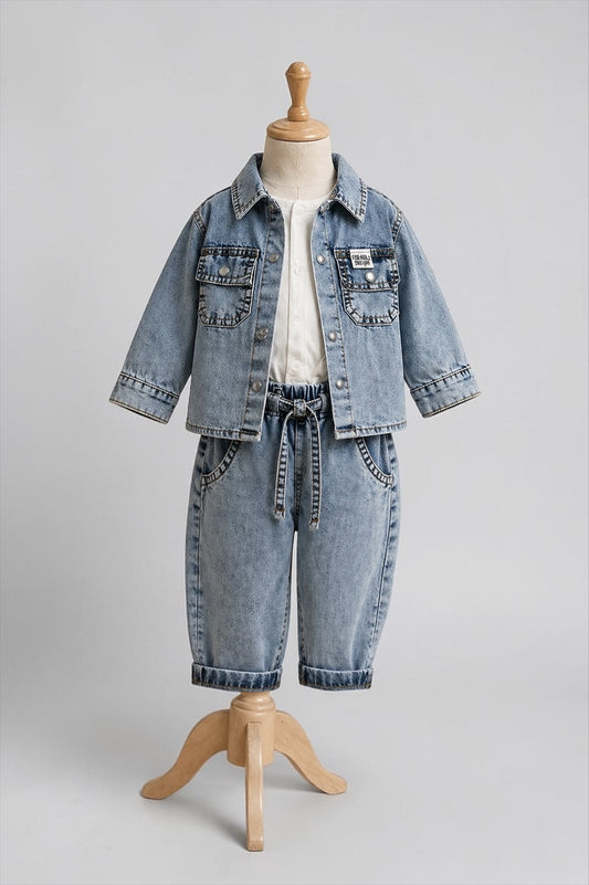 Compleu trei piese denim