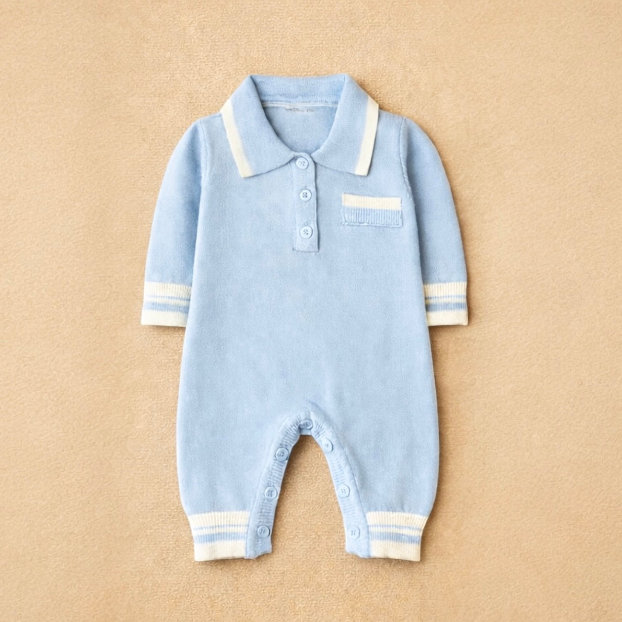 Salopeta tricotata tip polo – bleu