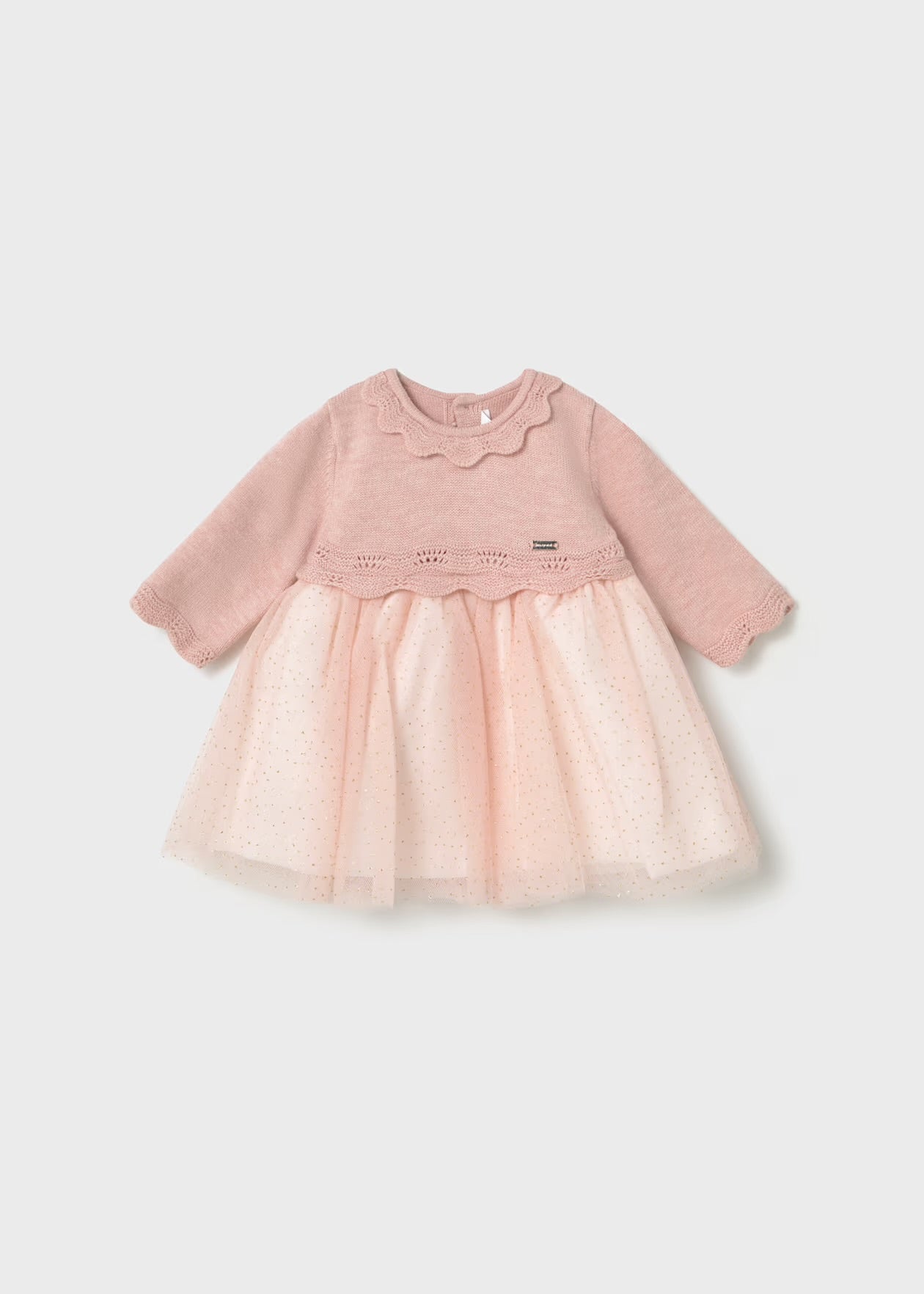 Rochie tricot si tul nou-nascut
