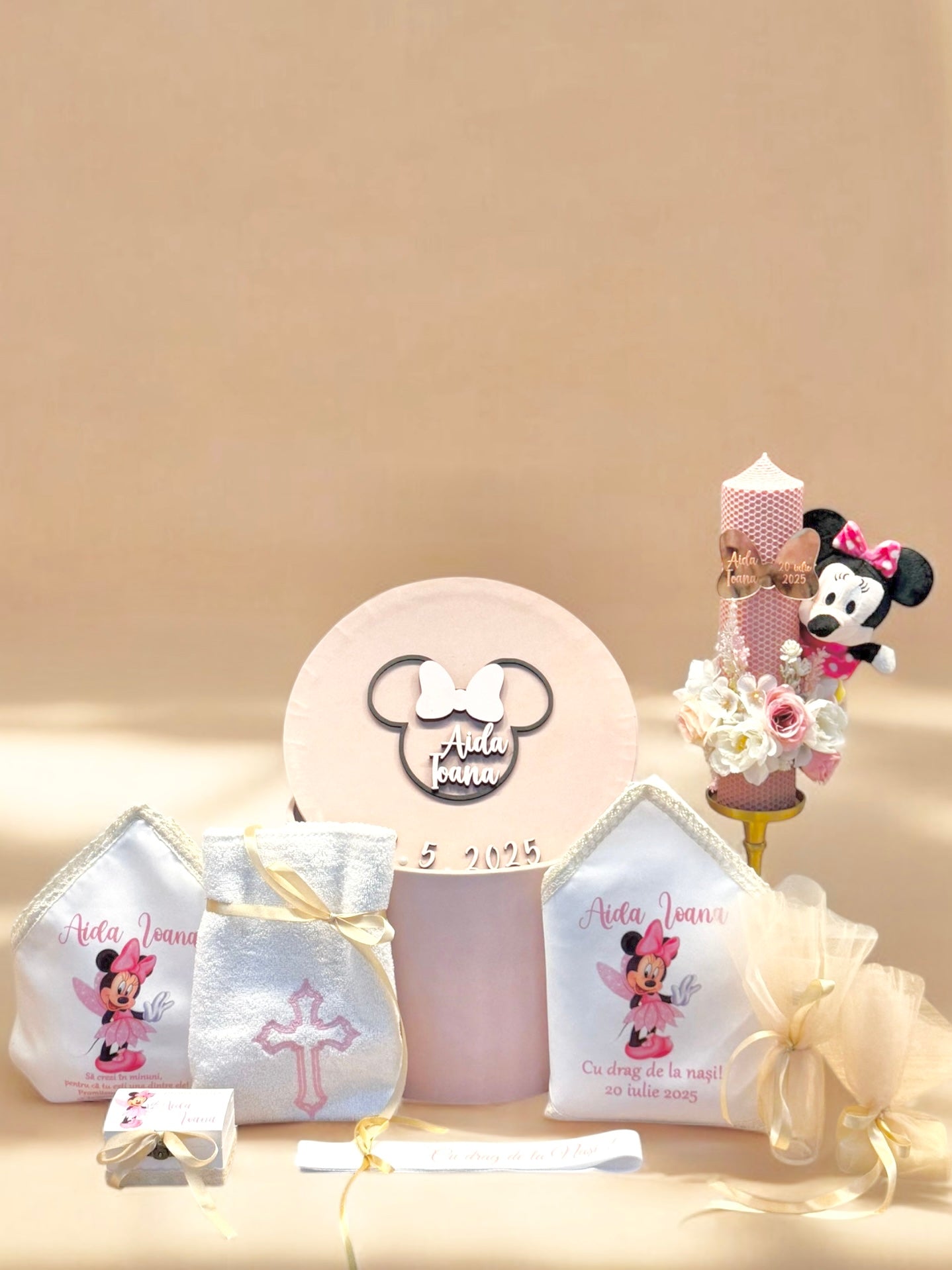 Cufar,trusou botez si lumanare personalizate