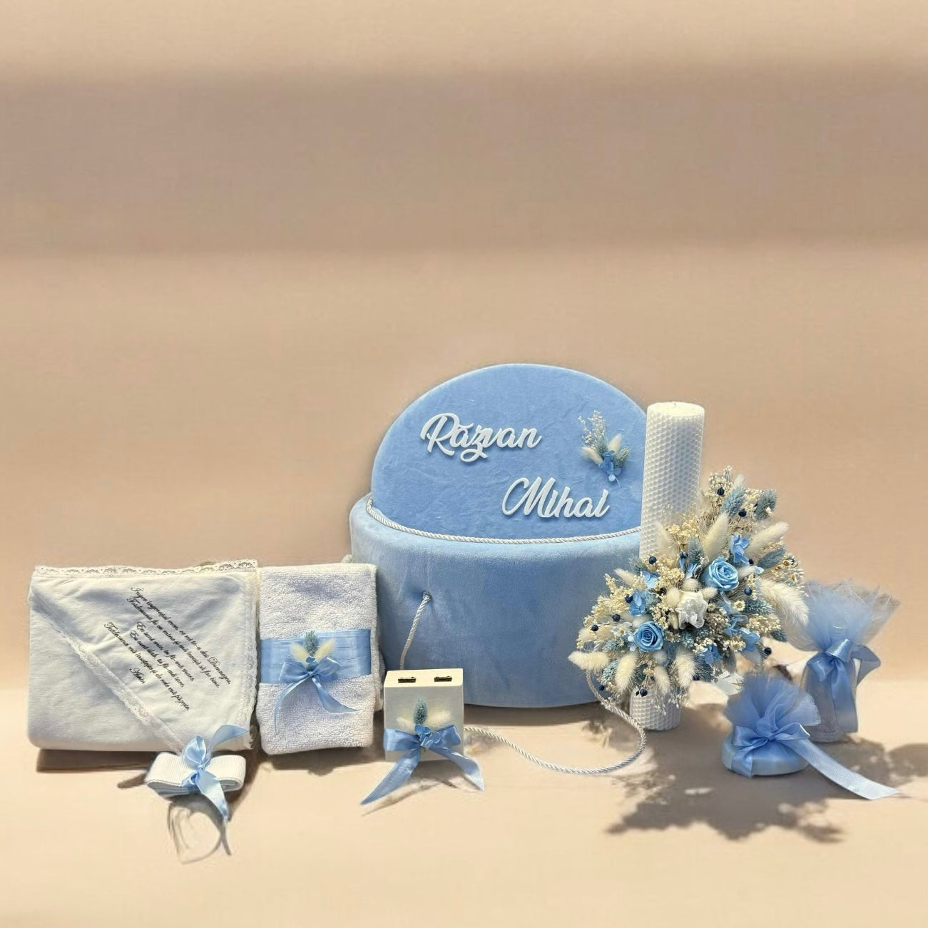 Cufar, lumanare si trusou botez