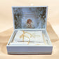 Cufar din lemn si trusou personalizat pentru botez