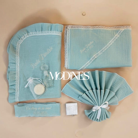 Trusou botez personalizat din muselina