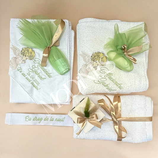 Trusou brodat fetite baieti verde ingeras