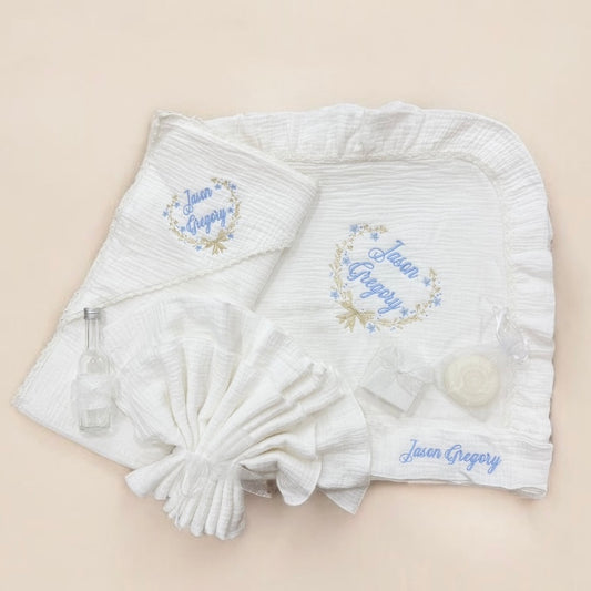 Trusou botez personalizat din muselina