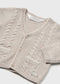 Cardigan tricot contrast nou-nascut