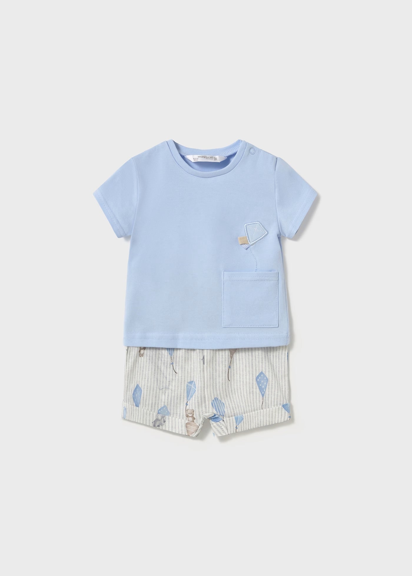 Set pantaloni scurti si tricou nou-nascut baiat Mayoral