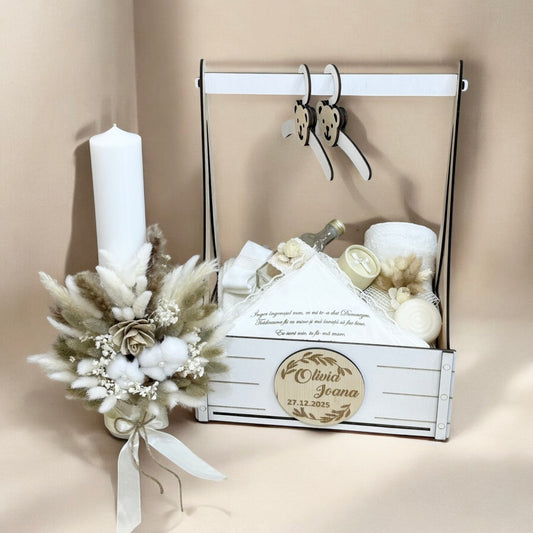 Set cufar, trusou si lumanare botez