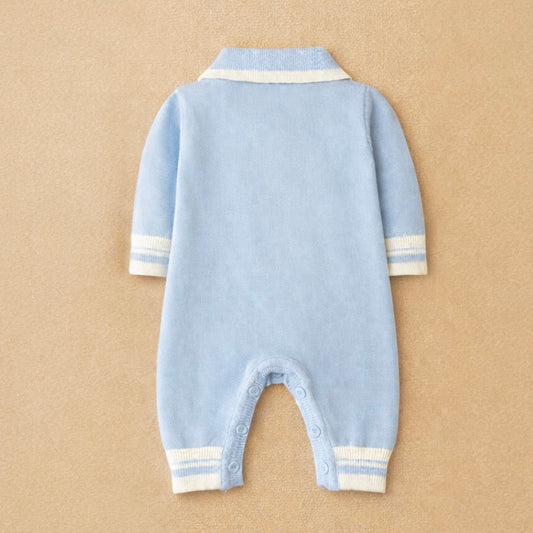 Salopeta tricotata tip polo – bleu