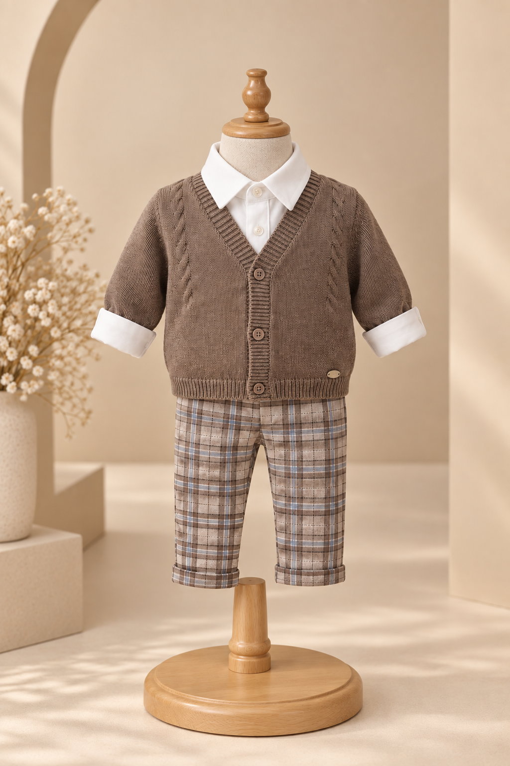 Set cu pantaloni lungi nou-nascut
