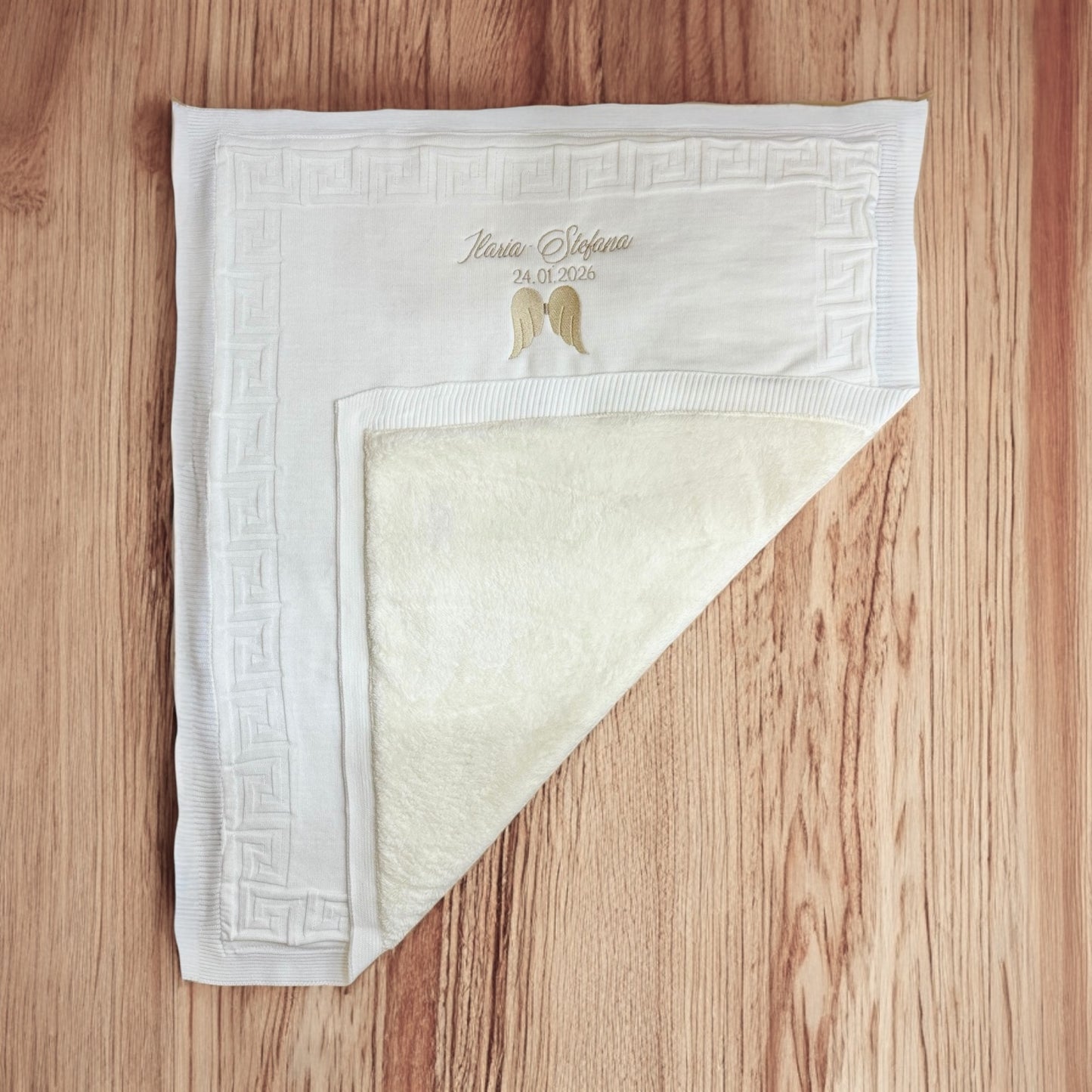 Paturica tricotata personalizata pentru bebelusi