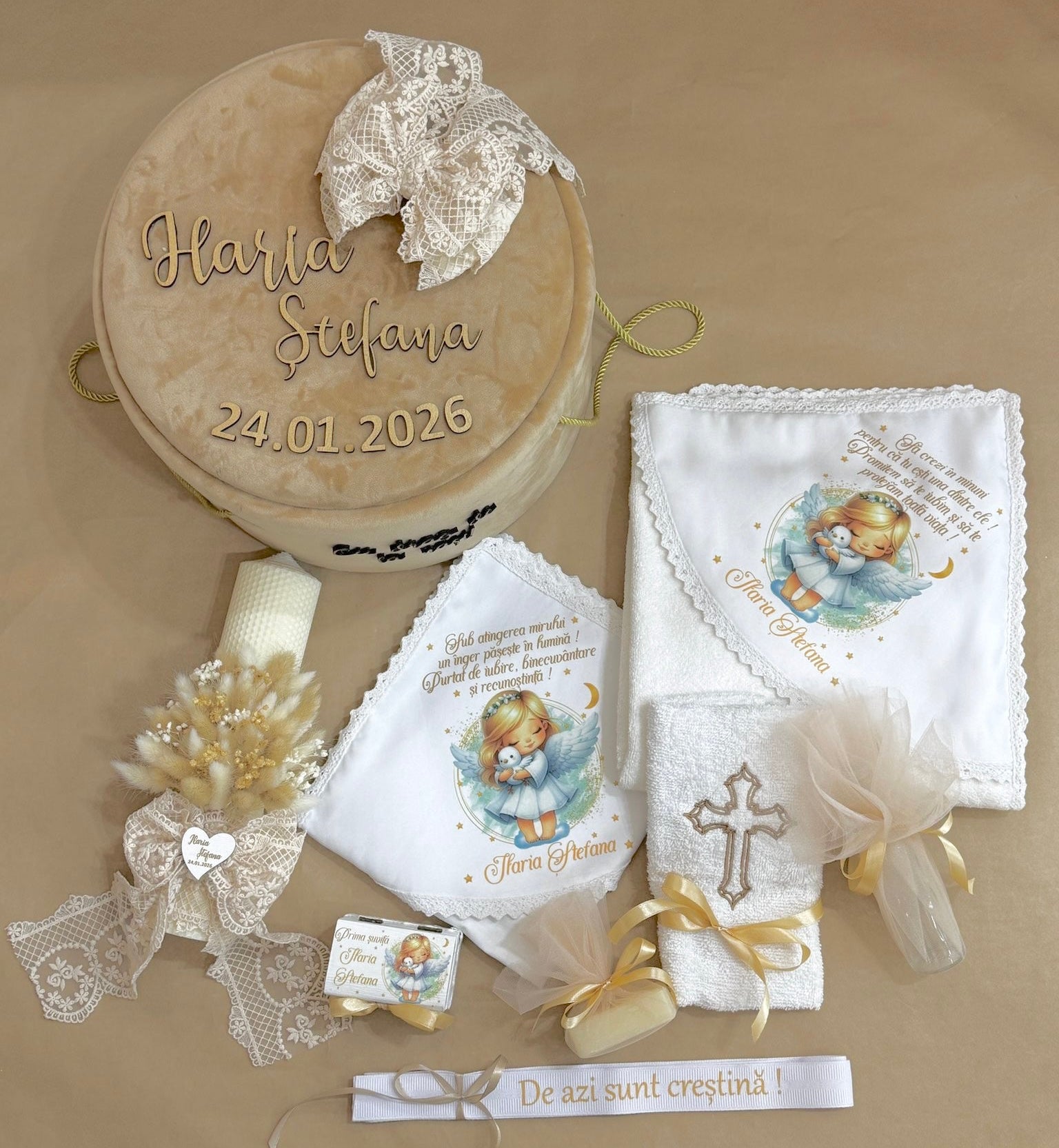 Trusou botez personalizat ingeras